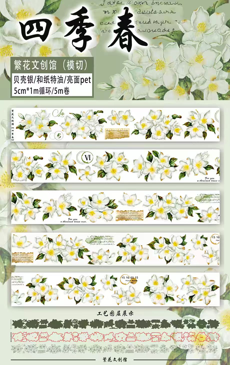 Limited-Time Promotion--Journal PET tape (5m/roll) Fanhua