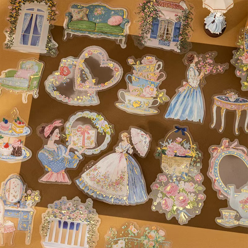 Journal PET sticker pack (Rococo Tea Party) 10pcs/pack