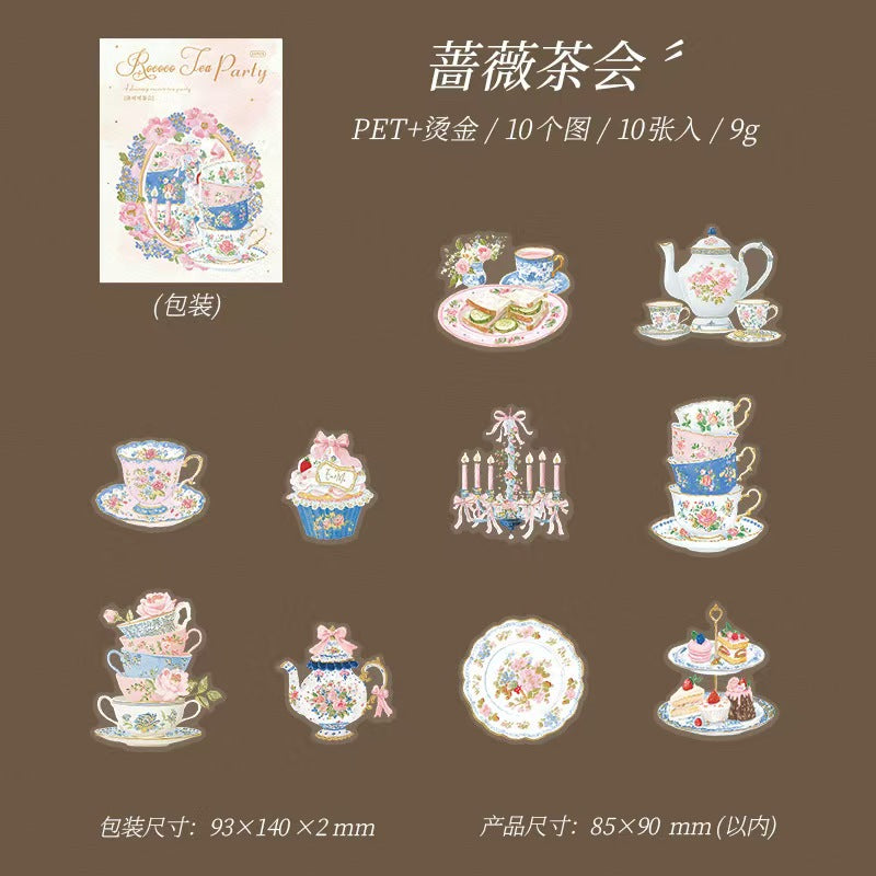 Journal PET sticker pack (Rococo Tea Party) 10pcs/pack