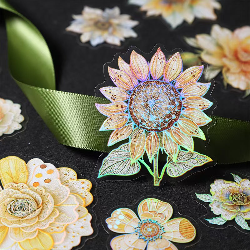 Journal flower shell light PET sticker packs (10pcs/pack)
