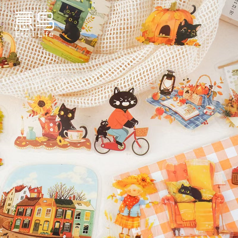 Journal lovely cat PET sticker packs (15pcs/pack)