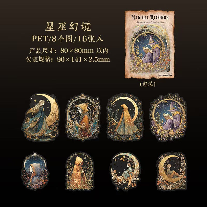 Journal PET sticker packs (Magic Theme) 16pcs/pack