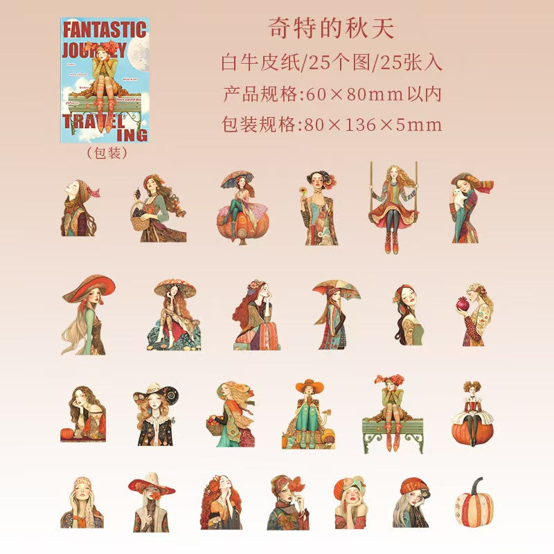 Journal sticker packs (Fantasy Characters) 25pcs/pack