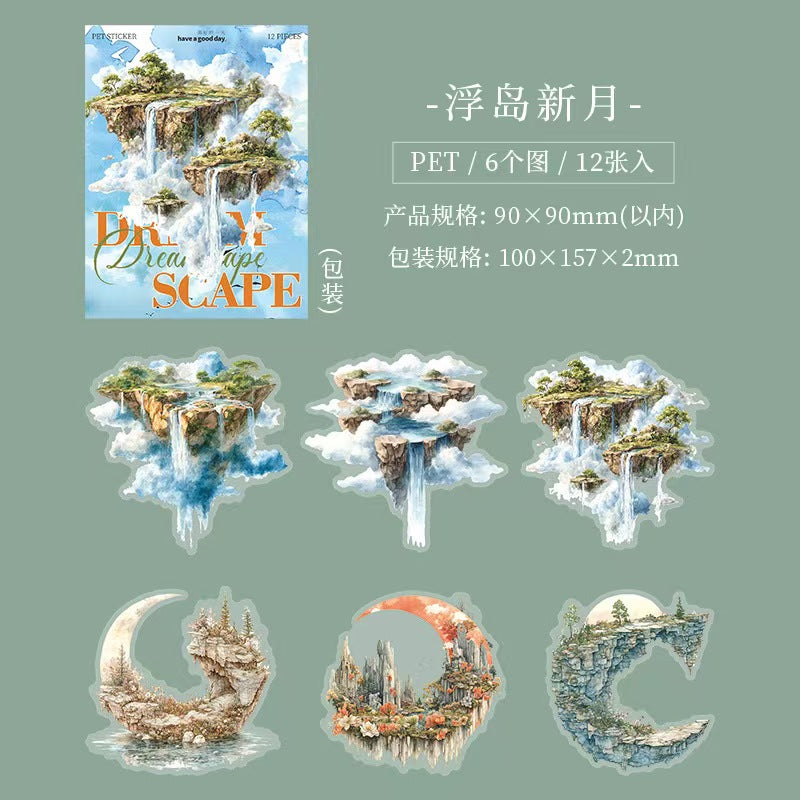 Journal landscape PET sticker packs (12pcs/pack)