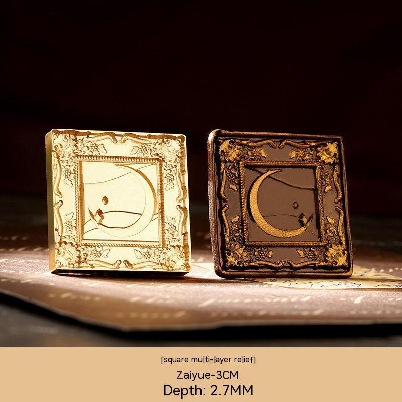 Sello de lacre con cabezal de relieve retro tridimensional, personalizado, con pintura de fuego