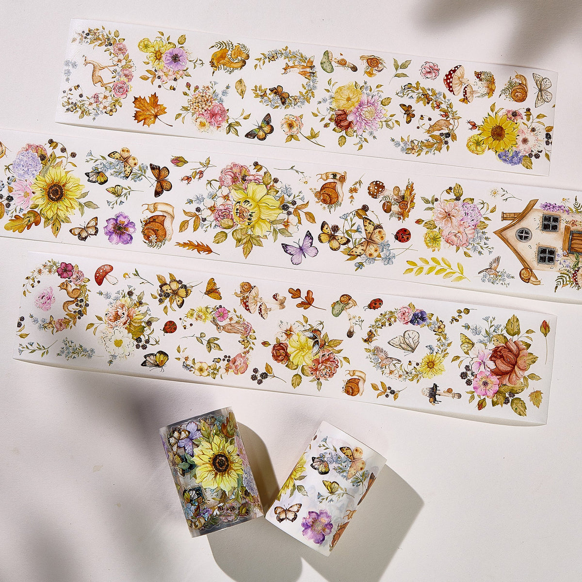 Pre-cut Golden Harvest Wide Washi/PET Tape (Seashell Gilded) 5m/roll