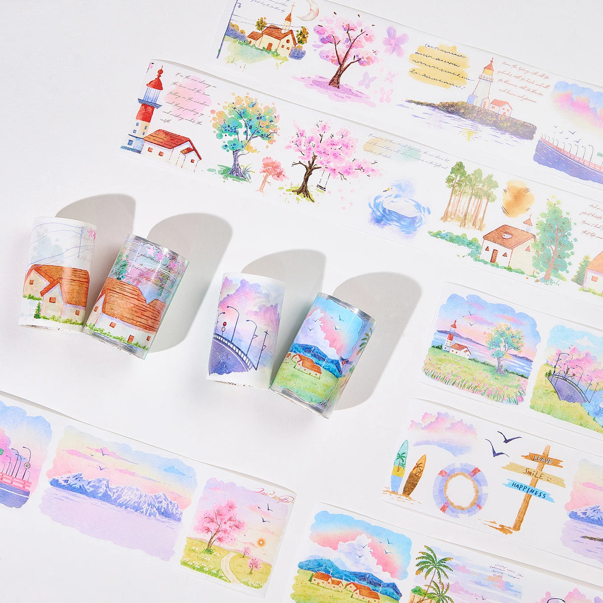 Cinta precortada para journaling (paquete Misty Breeze) 70mm×5m