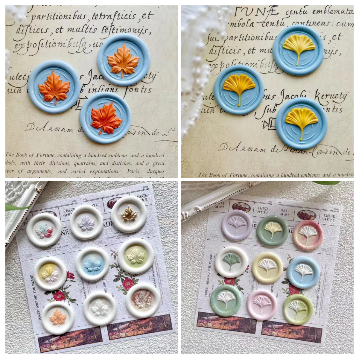 Wax Seal (Maple leaves and ginkgo)