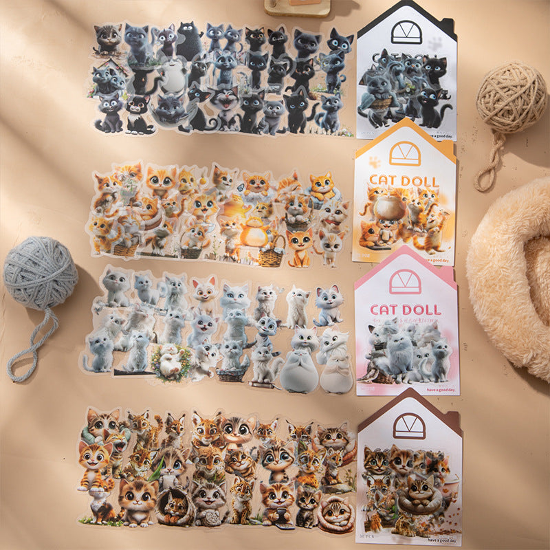 Journal PET sticker packs (Cute cat)