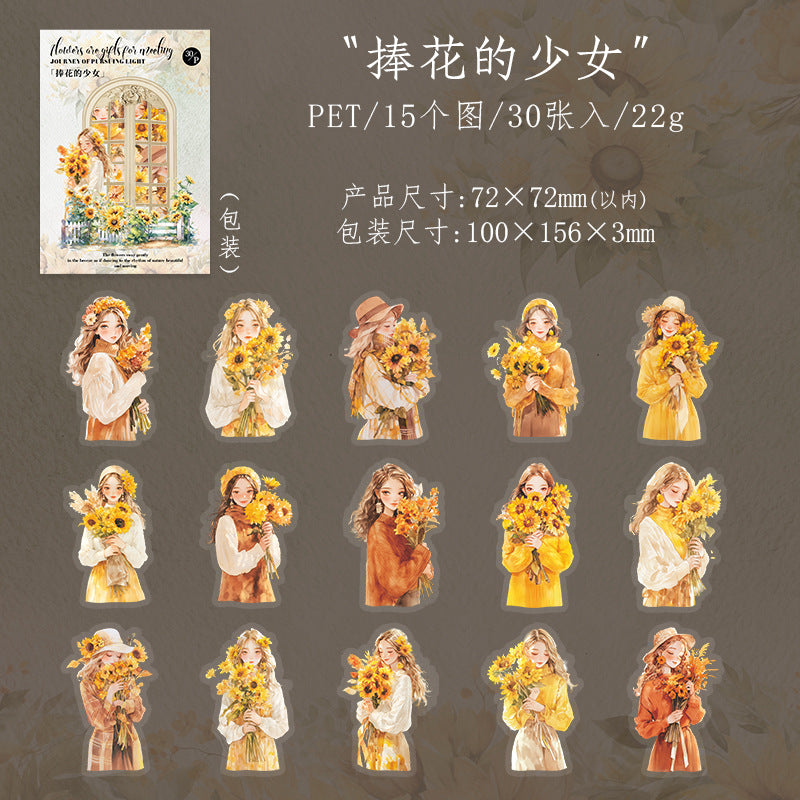 Journal sticker packs (Sunflower Theme) 30pcs/pack