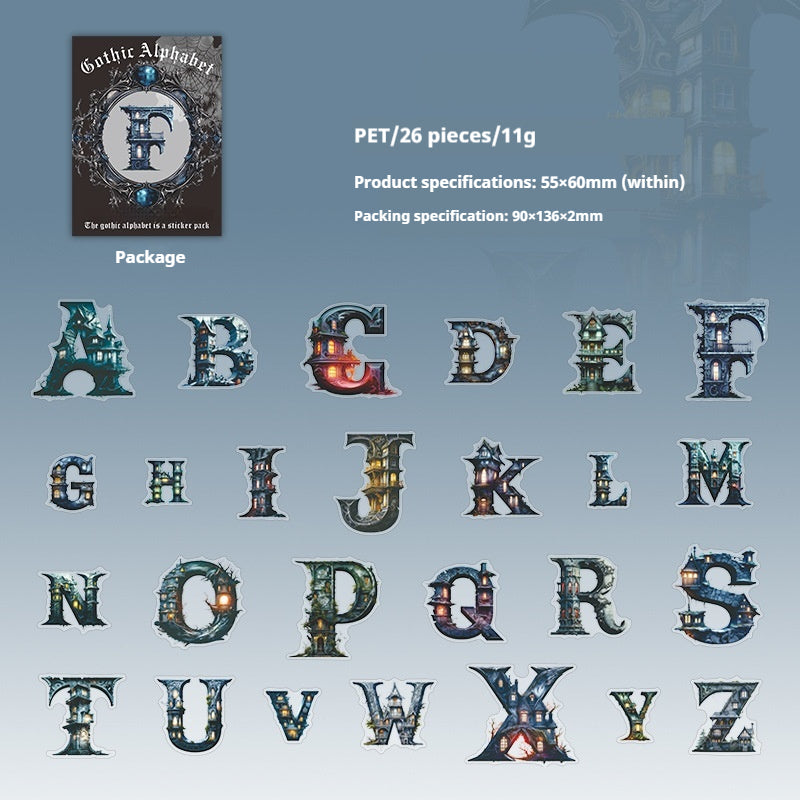 Journal sticker packs (26 English letters)