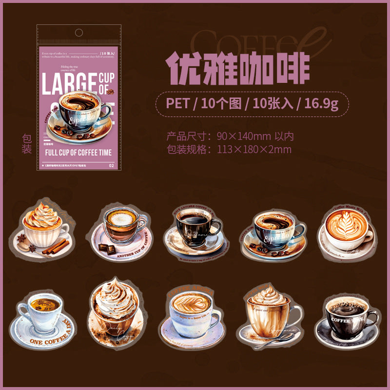 Journal big size PET sticker packs (Coffee)