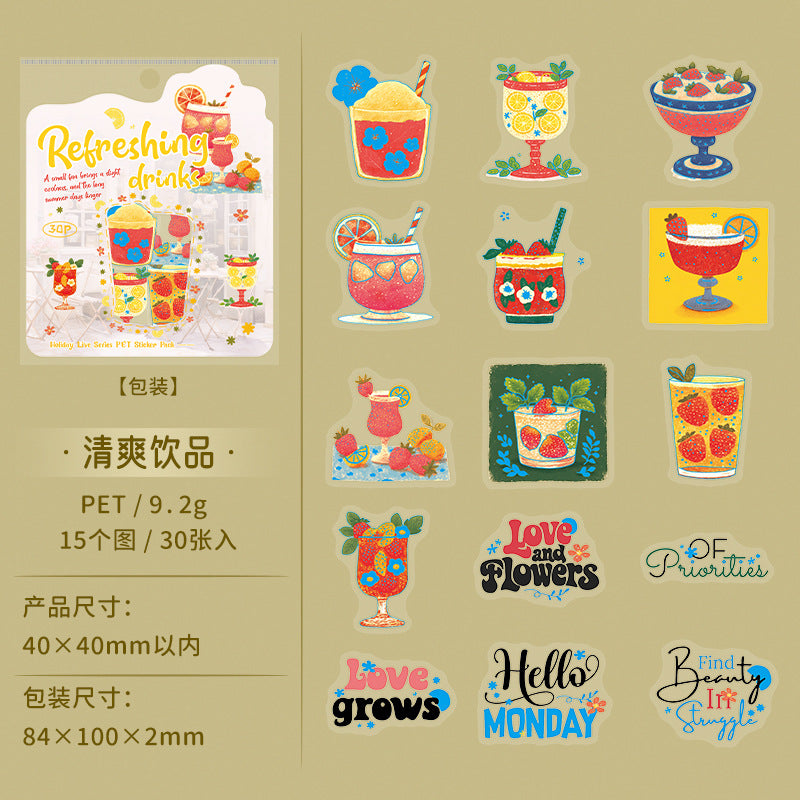 Journal PET sticker packs (Character life scene) 30pcs/pack
