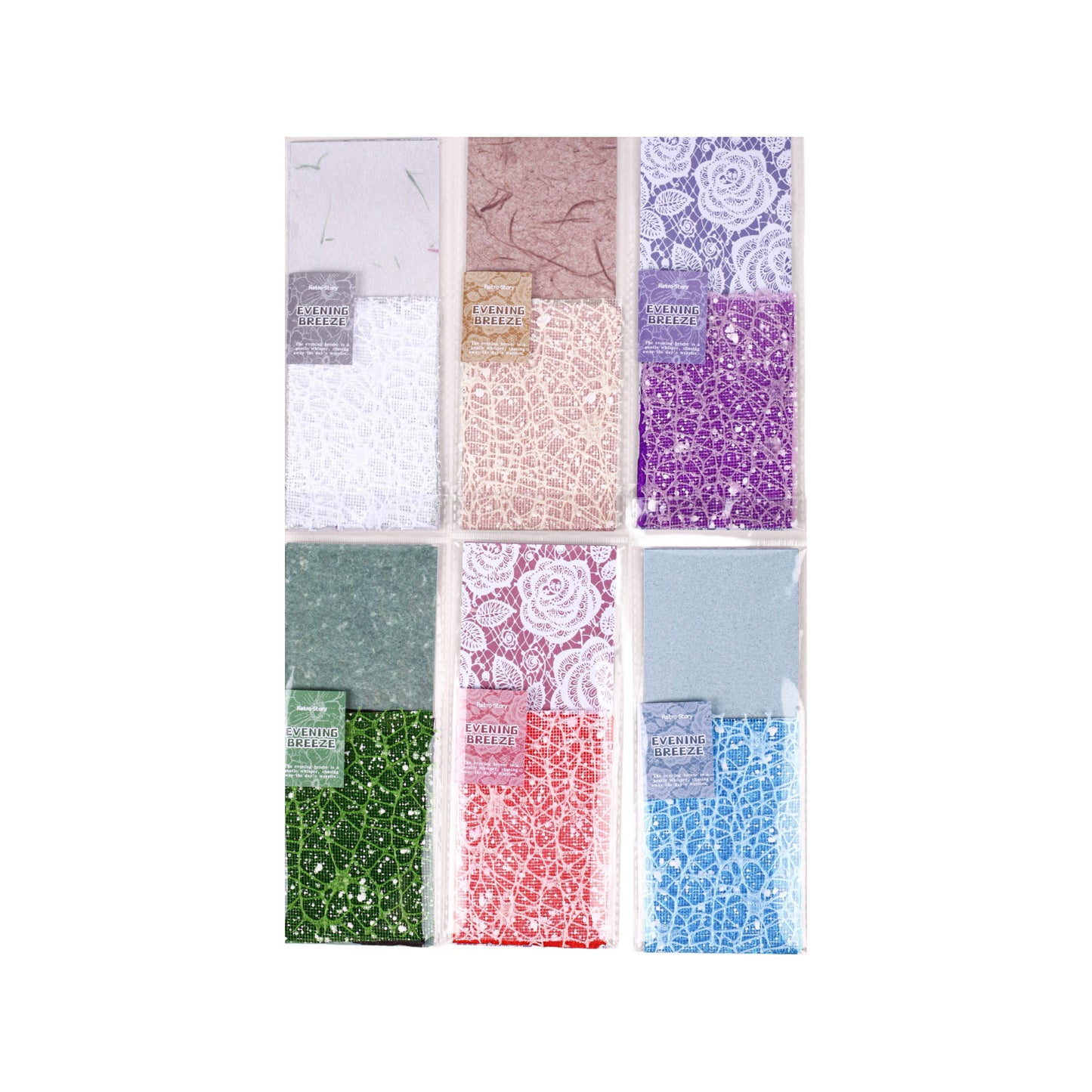 Journal Mesh fabric material paper (8*12cm) 18 sheets/pack