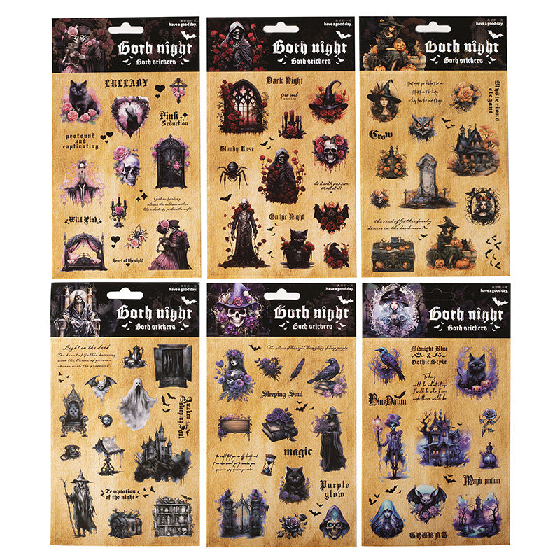 Journal sticker packs (Gothic Night)