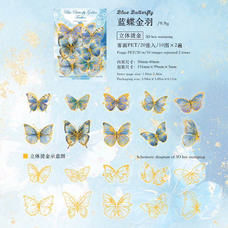 Packs de pegatinas PET para Bullet Journal (Mariposa)