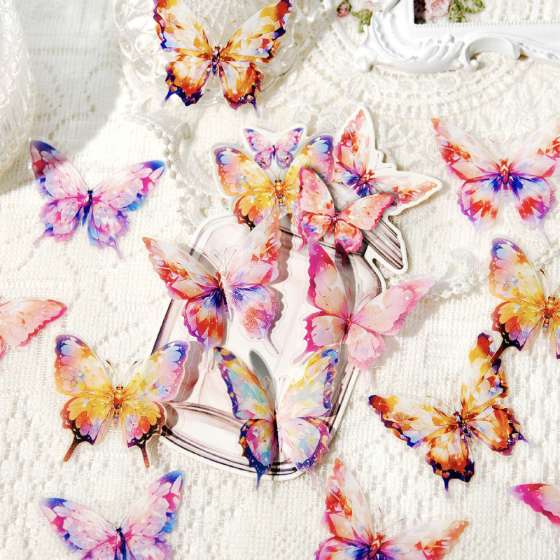 Journal Sticker Pack (PET Colorful butterflies)