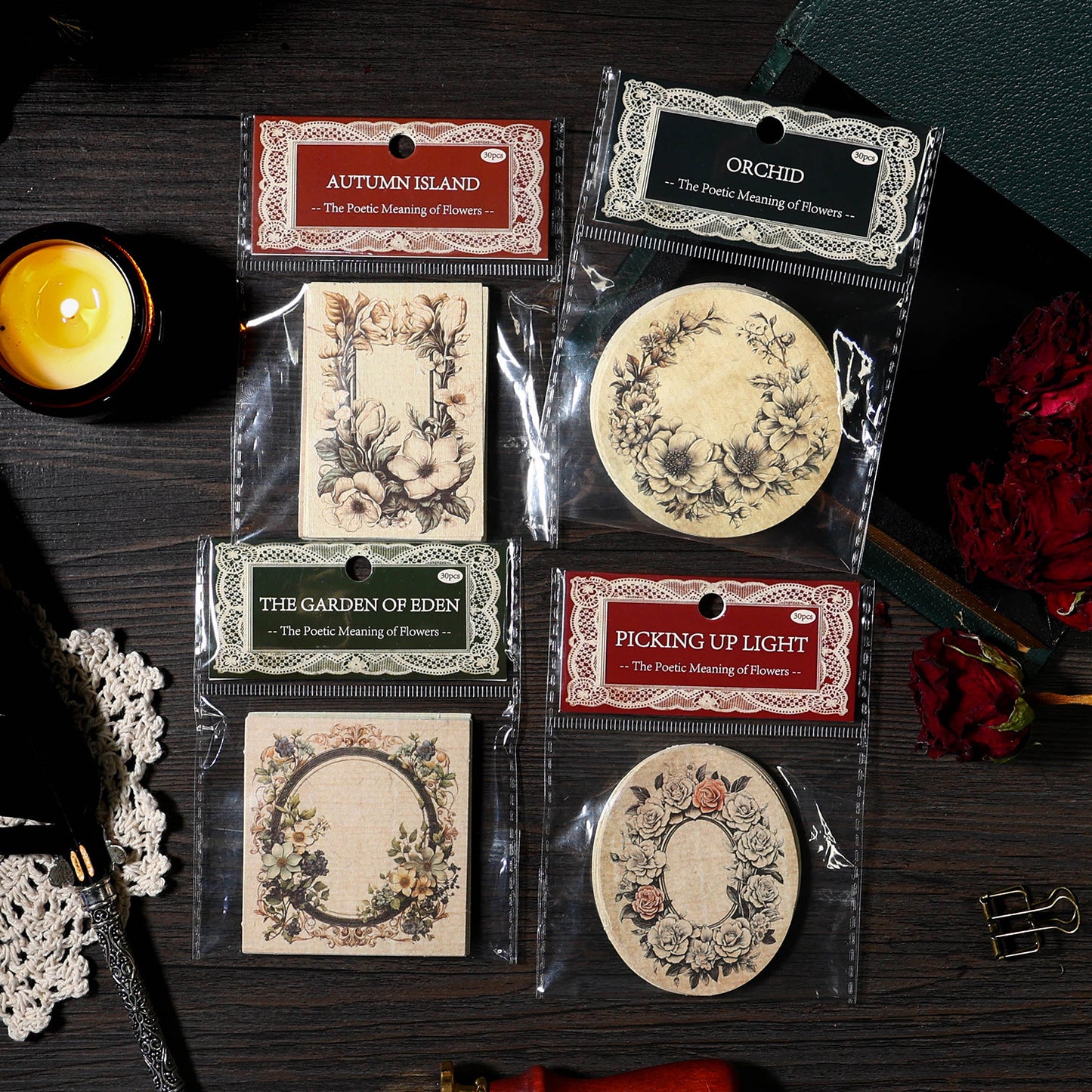 Journal paper packs (Floral border)