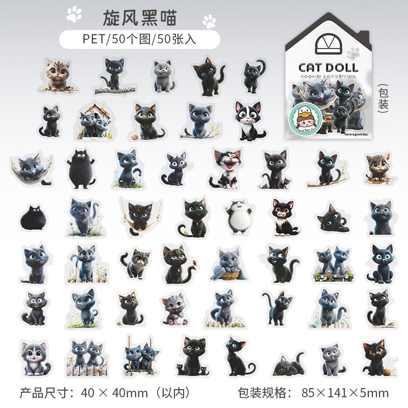 Journal PET sticker packs (Cute cat)