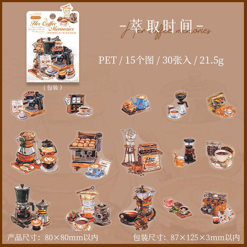 Journal PET sticker packs (Coffee)