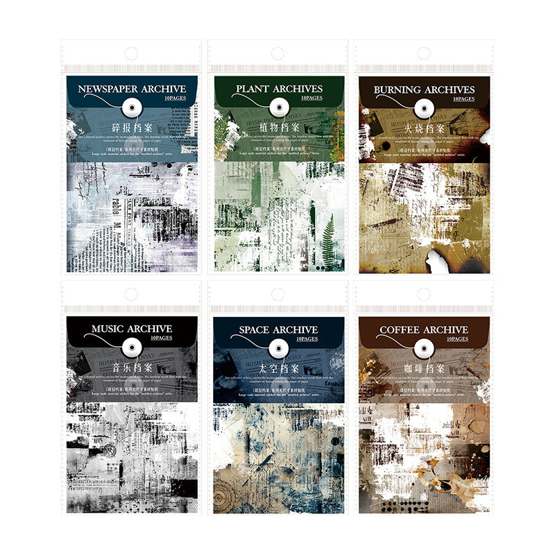 Journal paper packs (Mottled Archives Series) 10 sheets/pack 21*14cm/sheet