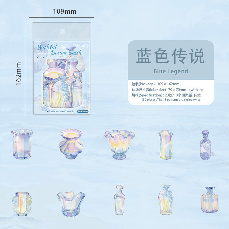 Packs de pegatinas de mascotas para diario (Wishful Dream Bottle)