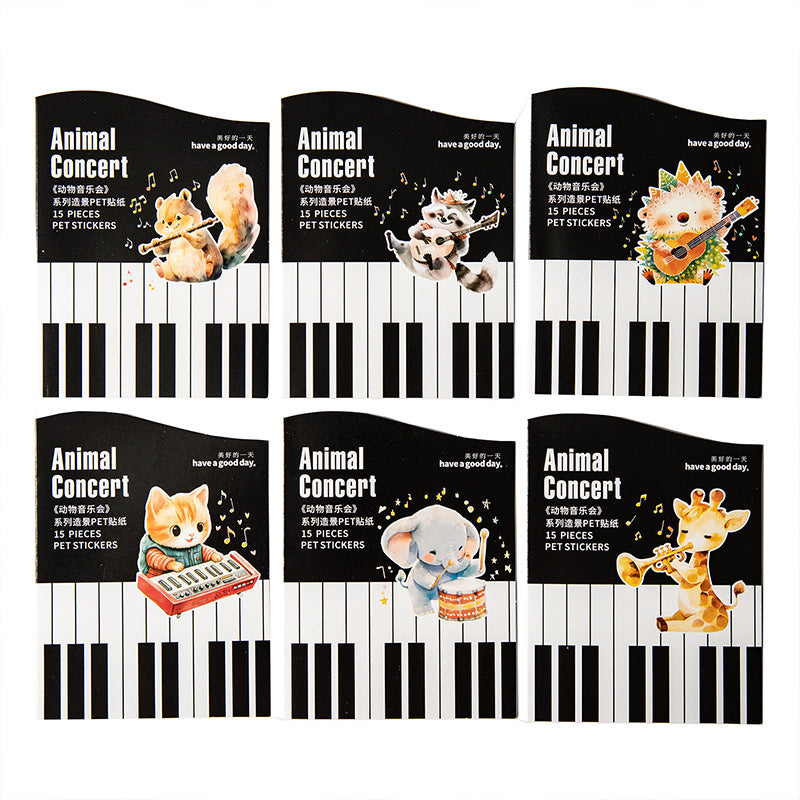 Journal PET sticker packs (Animal Concert)