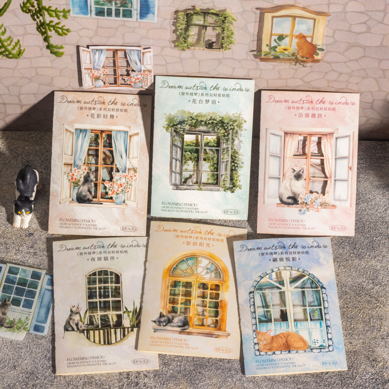 Journal PET sticker packs (Window and cat)