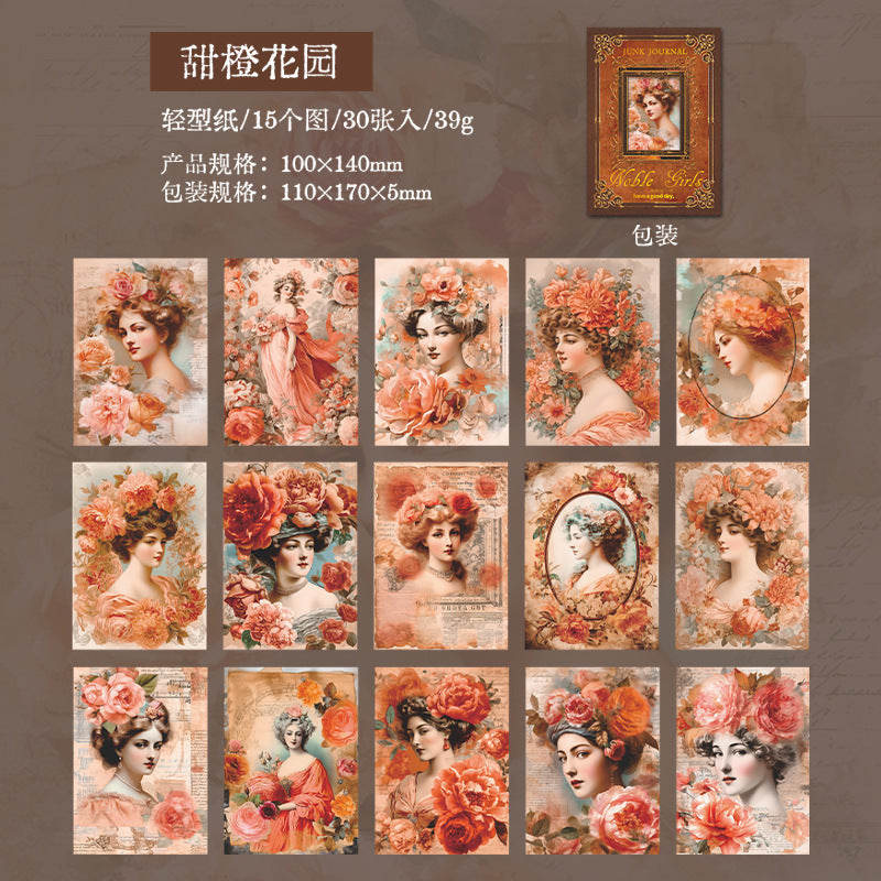 Journal paper packs (Noble Girl Series) 30 sheets/pack