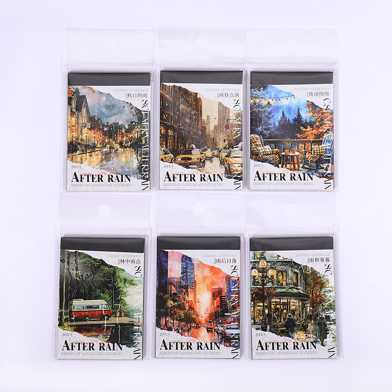 Journal PET sticker books (Rain) 20 sheets/book