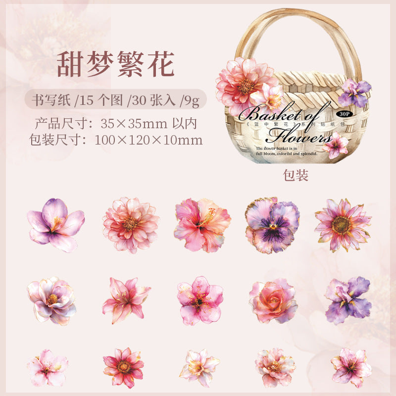 Journal hard card sticker packs (flower)