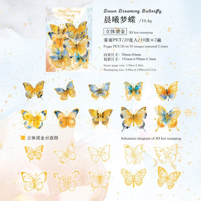 Packs de pegatinas PET para Bullet Journal (Mariposa)