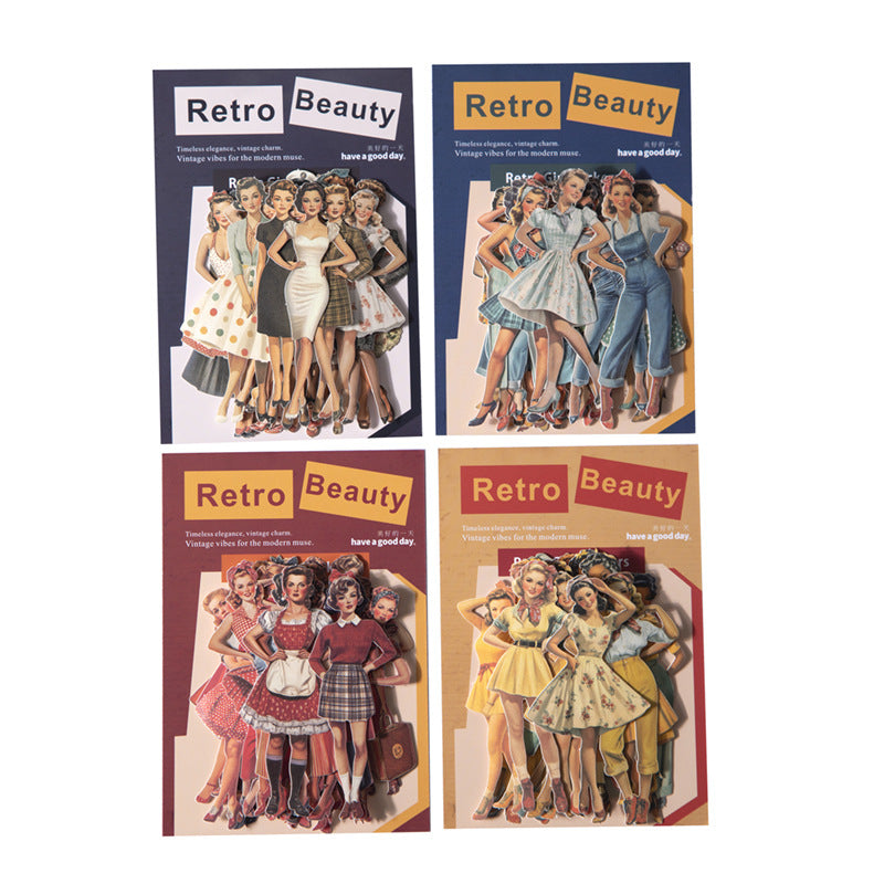 Journal White Kraft Retro Girly Sticker Packs