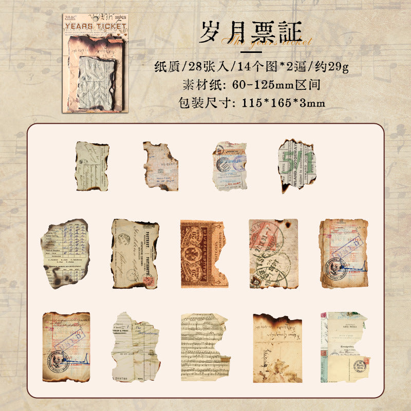 Journal retro paper packs (Embers Series)