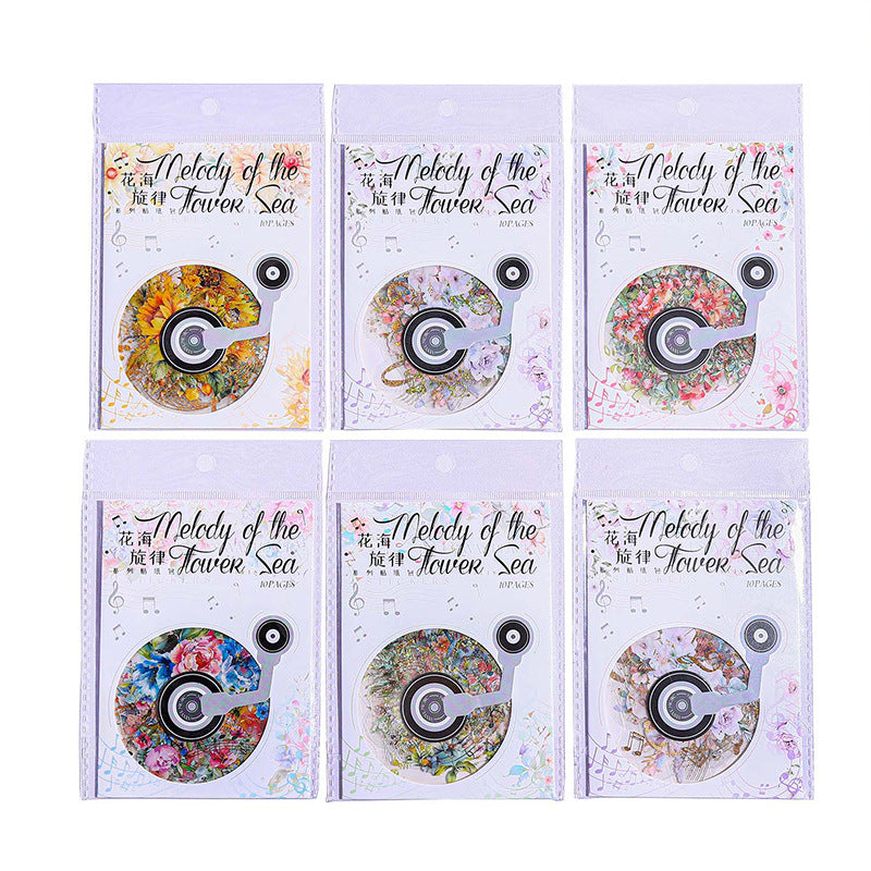 Journal PET sticker packs (Flower Music) 10pcs/pack