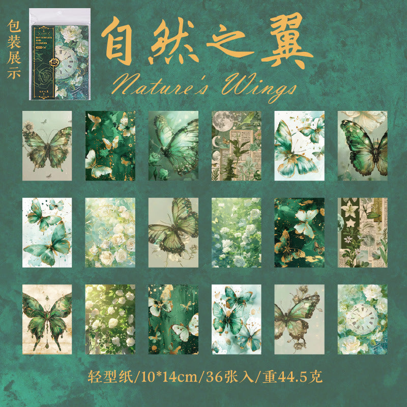 Journal paper packs (butterfly) 36 sheets/pack