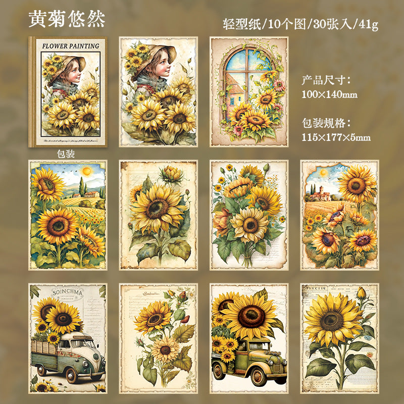 Journal paper packs (Flower) 30 sheets/pack