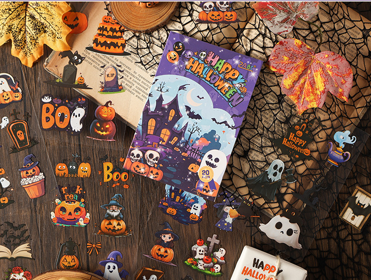 Libro de pegatinas para diario (Halloween) 20 hojas/libro