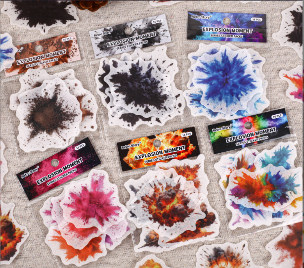 Journal washi sticker packs (The moment of the explosion) 16pcs/pack
