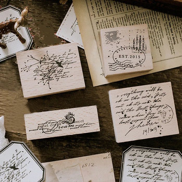 Retro engelsk træstempel