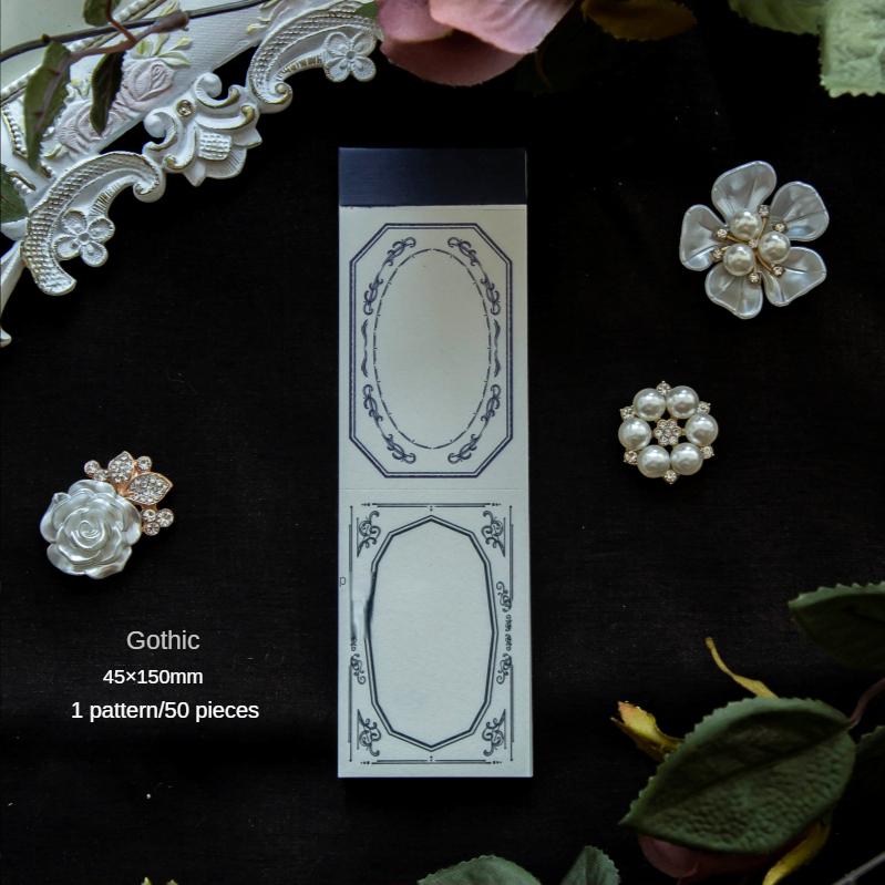 Retro blomsterramme europæisk kant blok med aftrivelige besked- og memoark uden lim journaldekoration materiale papir 50 ark