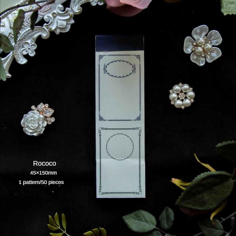 Retro blomsterramme europæisk kant blok med aftrivelige besked- og memoark uden lim journaldekoration materiale papir 50 ark