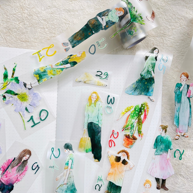 Journal tape (365-day calendar pre-cut tape set）8 rolls/set