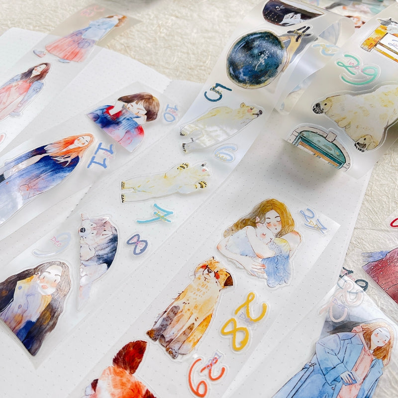 Journal tape (365-day calendar pre-cut tape set）8 rolls/set