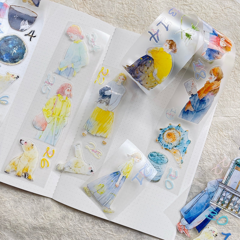 Journal tape (365-day calendar pre-cut tape set）8 rolls/set