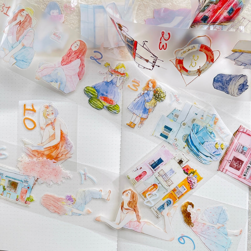 Journal tape (365-day calendar pre-cut tape set）8 rolls/set