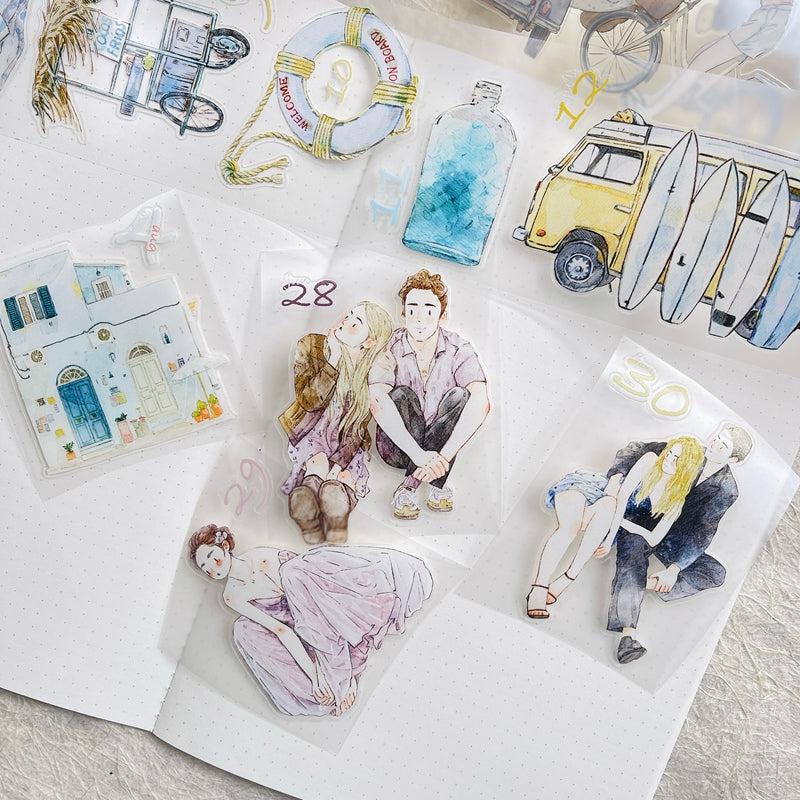 Journal tape (365-day calendar pre-cut tape set）8 rolls/set