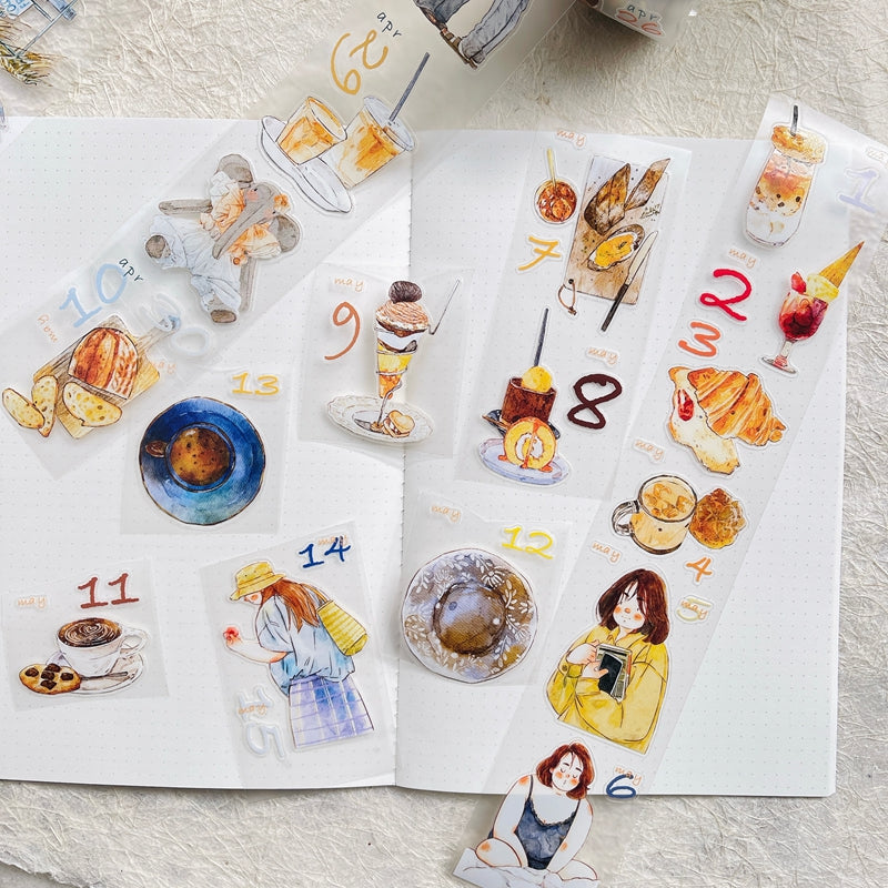 Journal tape (365-day calendar pre-cut tape set）8 rolls/set