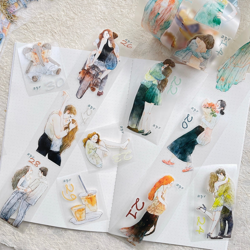 Journal tape (365-day calendar pre-cut tape set）8 rolls/set