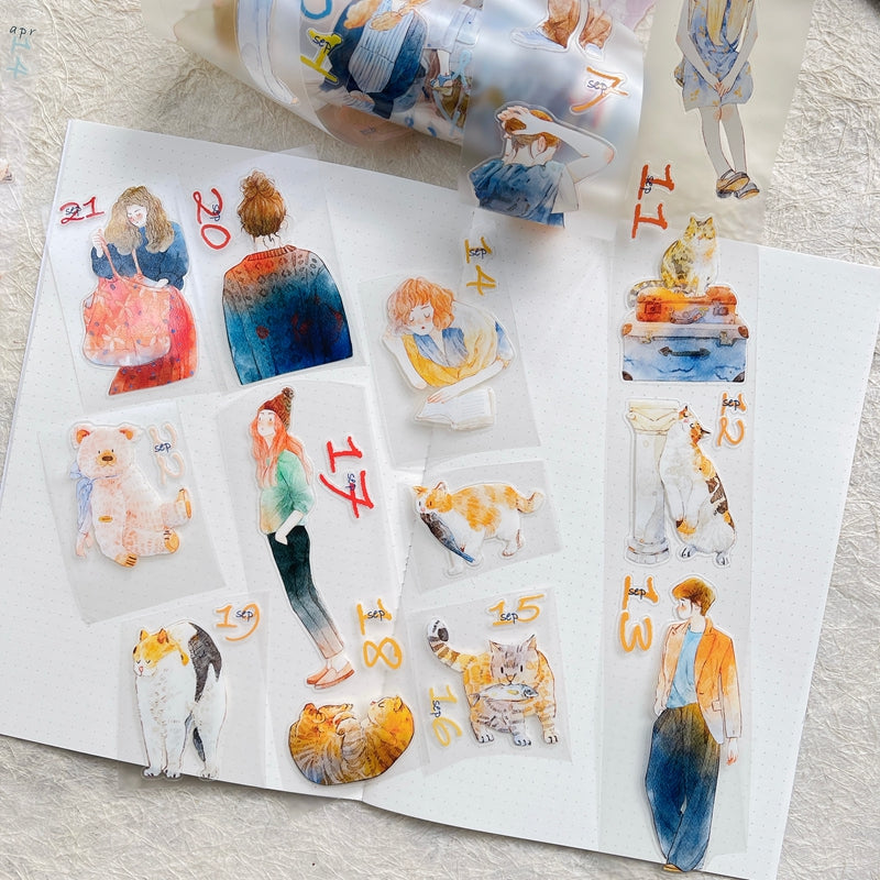 Journal tape (365-day calendar pre-cut tape set）8 rolls/set